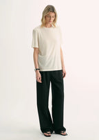 Loose Fit Cashmere Round Neck Short Sleeve Top 'Soft Cloud'
