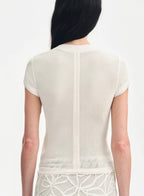 Tencel Acetate Fake Two-Piece Slim Fit Straight Shoulder T-Shirt 'Memory Navigation'