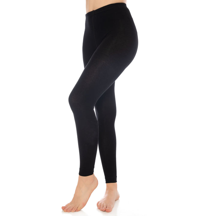 Black Thermal Leggings for Women Microfiber Soft Stretch Full Legging