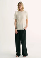 Loose Fit Cashmere Round Neck Short Sleeve Top 'Soft Cloud'