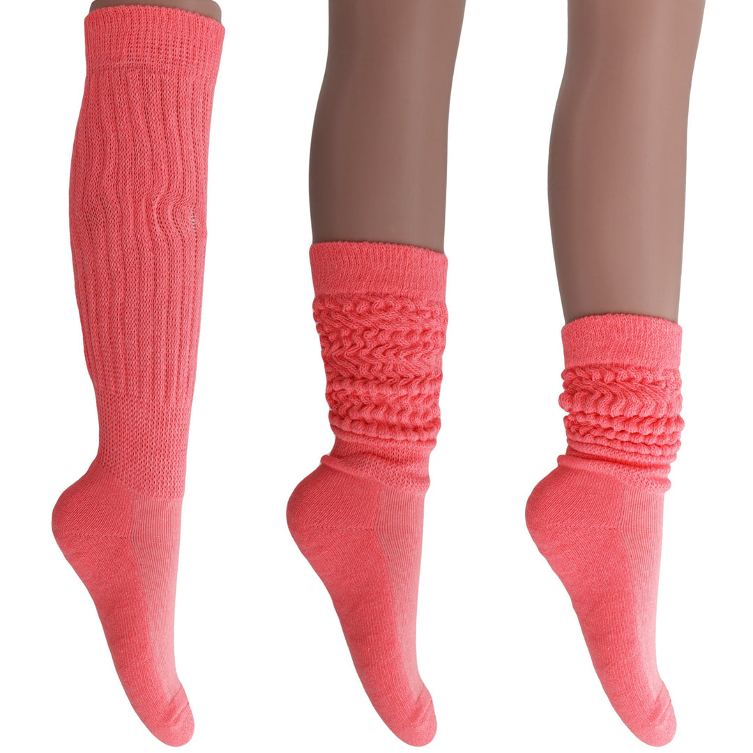 Cotton Women's Extra Long Heavy Slouch Socks 6 Pairs