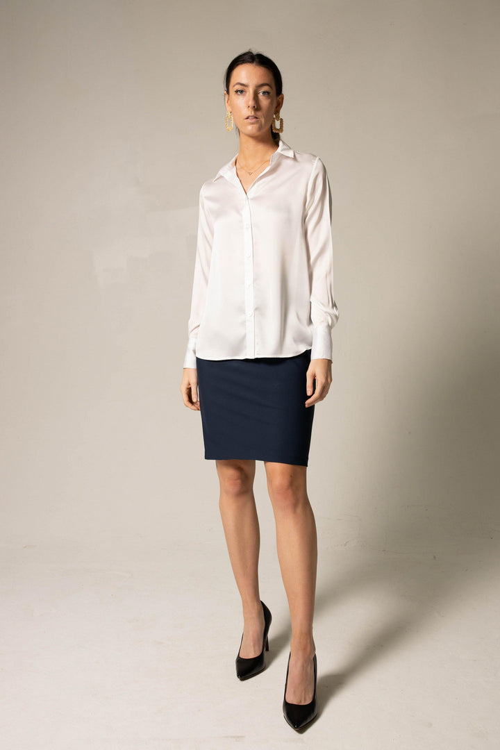 Elegance Silk Shirt in White