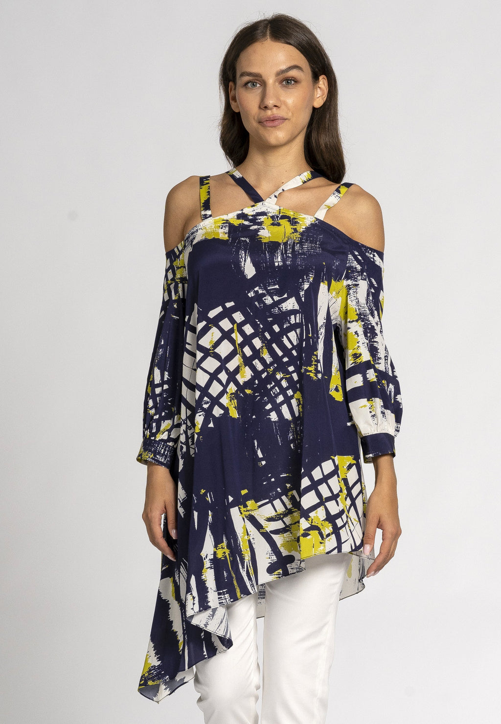 Gelsomino Oversized Printed Silk Kaftan Top