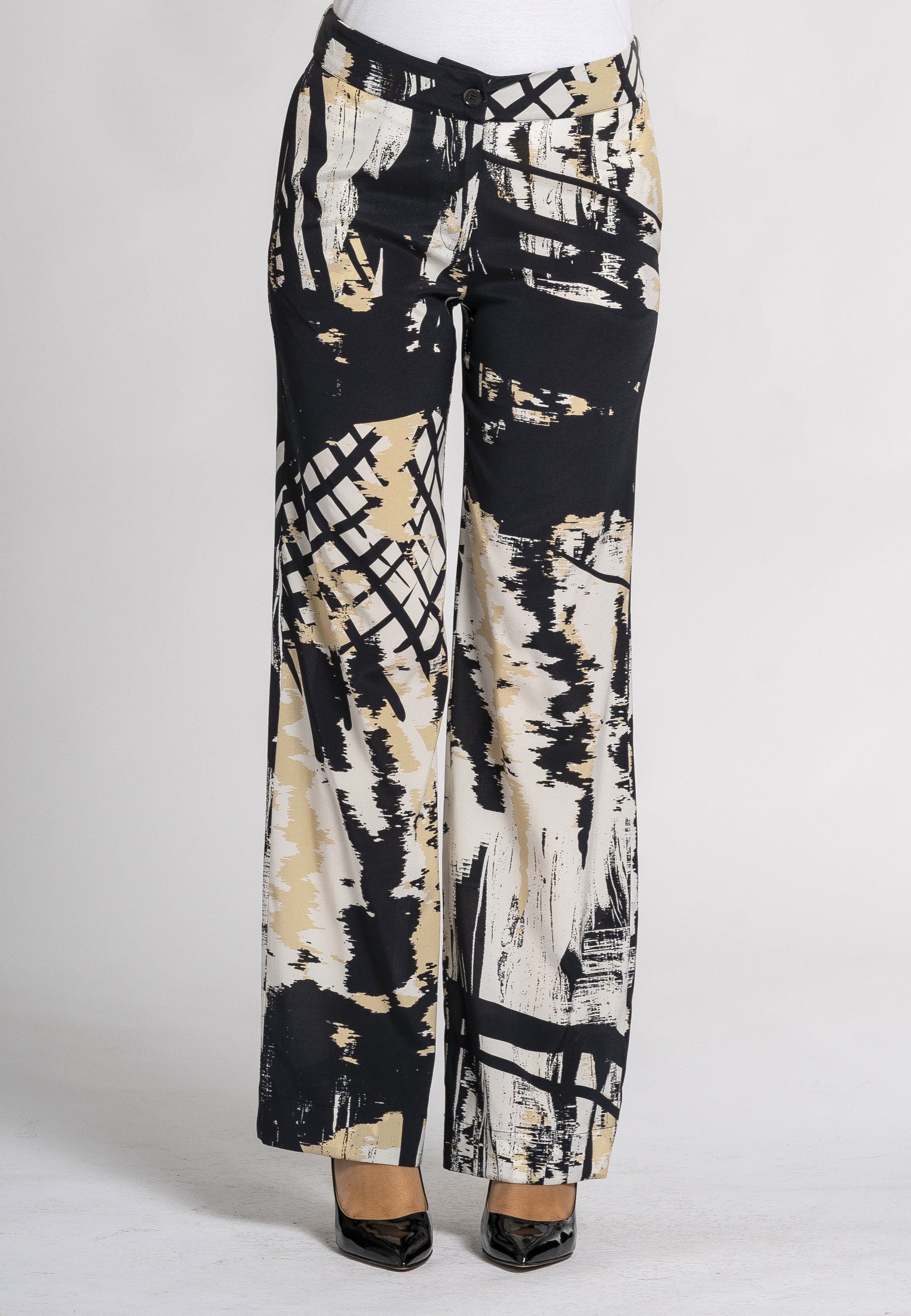 Lavanda Silk Print Wide-Leg Trousers