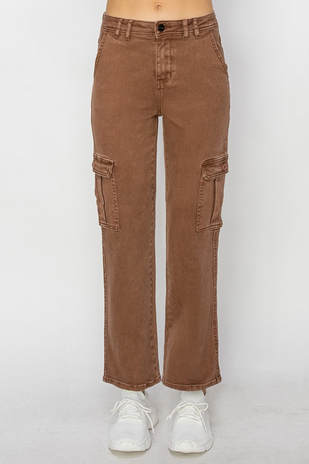 High Rise Cargo Jeans Espresso