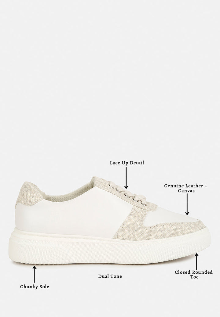 Kjaer Dual Tone Leather Sneakers