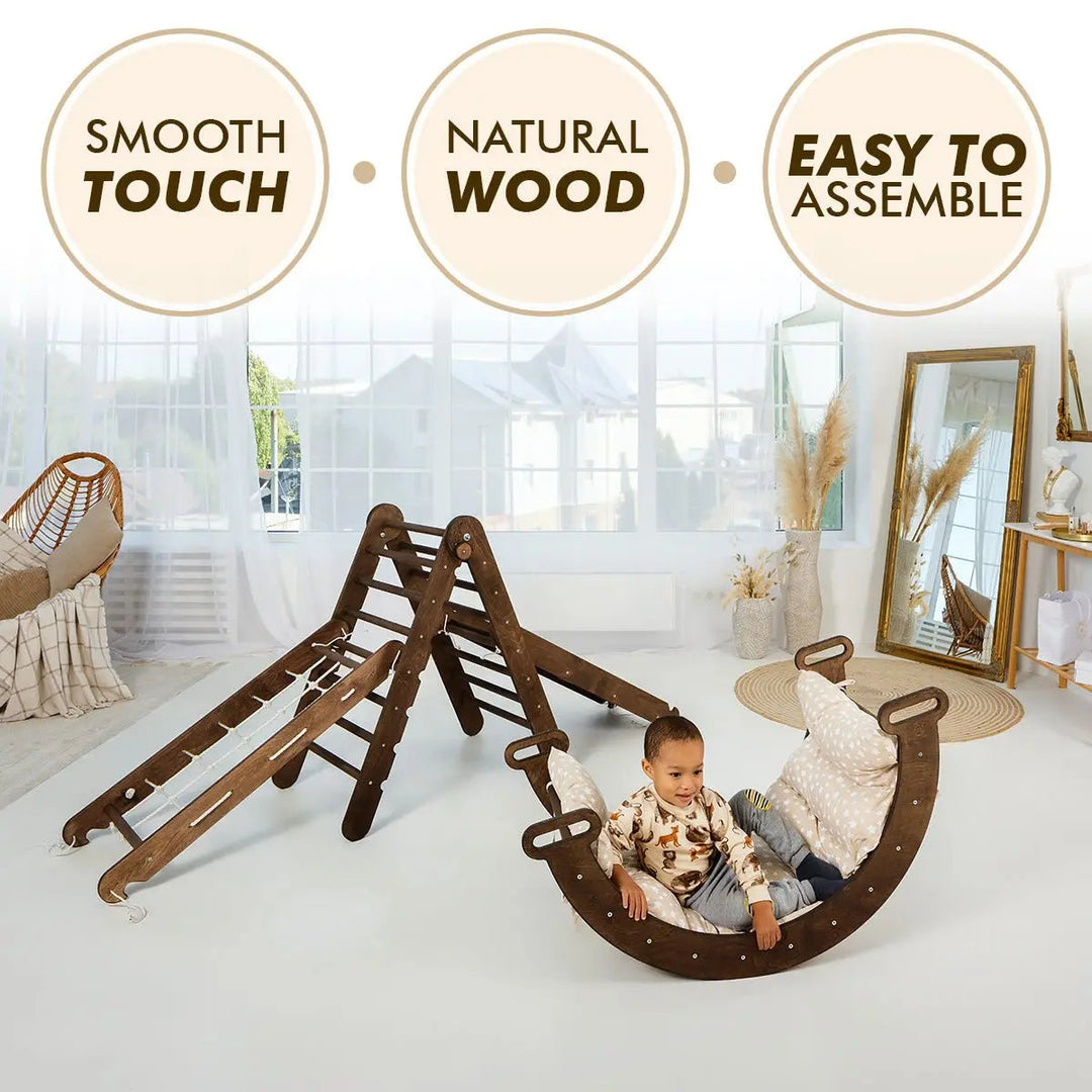 5-in-1 Montessori Climbing Set Chocolate