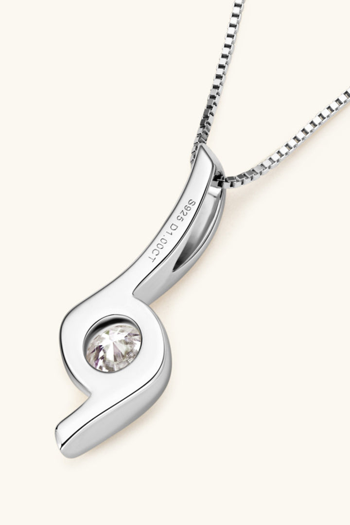 Moissanite 1 Ct in 925 Sterling Silver Necklace