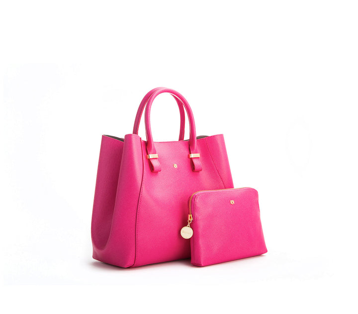 Jane Hot Pink Vegan Leather Satchel