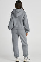 Hoodie and Pants Active Outfit Set Grey