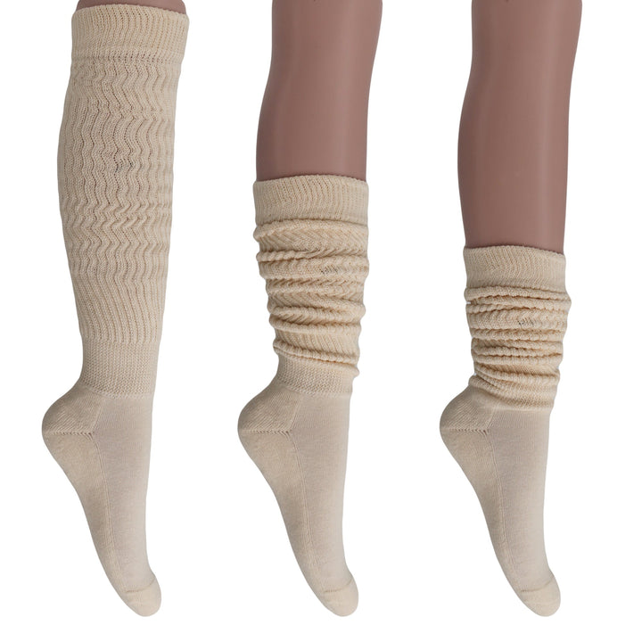 Cotton Women's Extra Long Heavy Slouch Socks 6 Pairs