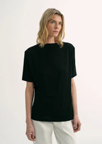 Loose Fit Cashmere Round Neck Short Sleeve Top 'Soft Cloud'