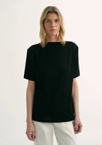 Loose Fit Cashmere Round Neck Short Sleeve Top 'Soft Cloud'