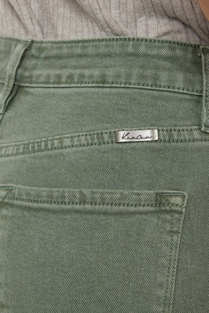 Ultra High Rise Straight Jeans in Olive Green