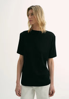 Loose Fit Cashmere Round Neck Short Sleeve Top 'Soft Cloud'