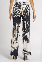 Lavanda Silk Print Wide-Leg Trousers