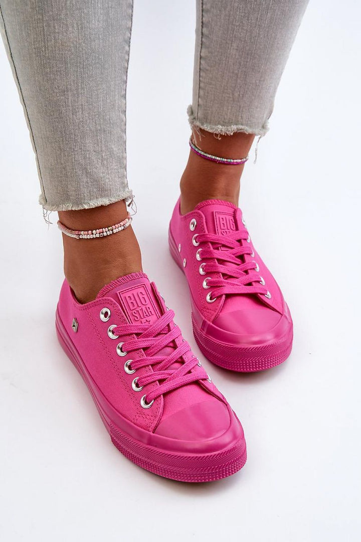 Pink Fabric Sneakers