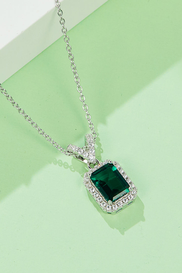 1.25 Ct Lab-Grown Emerald Pendant Necklace