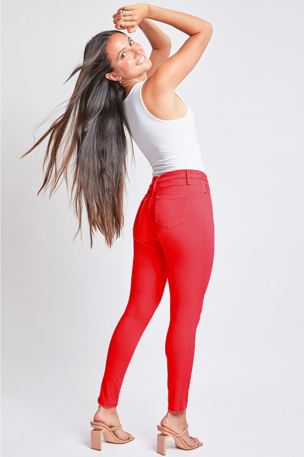 Red Full Size Hyperstretch Mid-Rise Skinny Jeans