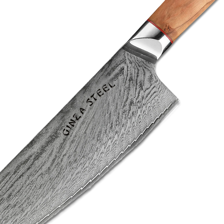 MIA 24 Chef Knife 9" Damascus AUS10 Steel 67 Layer Italian Olive Wood Handle