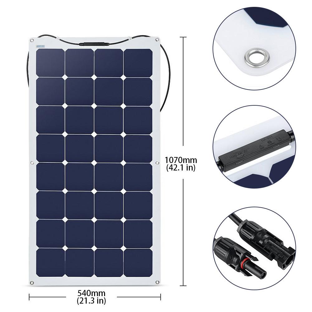 ACOPOWER 220W Flexible Solar RV Kit 30A MPPT LCD Charge Controller