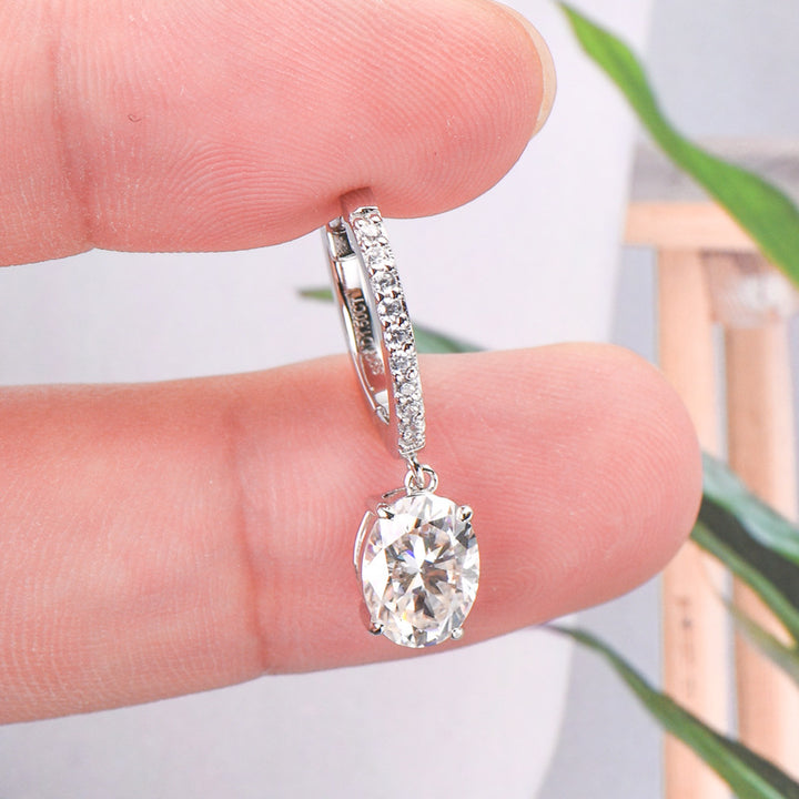 3 Ct Moissanite 925 Sterling Silver Earrings