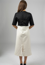 The Margherita Black and White Straight-Line Dress