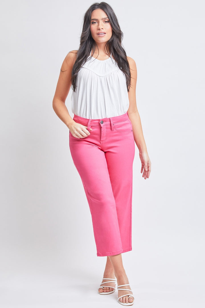 Coral Jeanswear Full Size Mid-Rise Hyperstretch Cropped Straight Pants