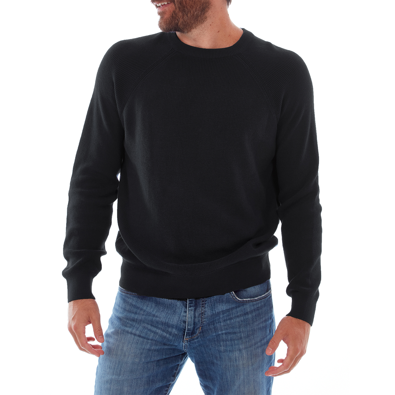 Drew Cotton Sweater | Black