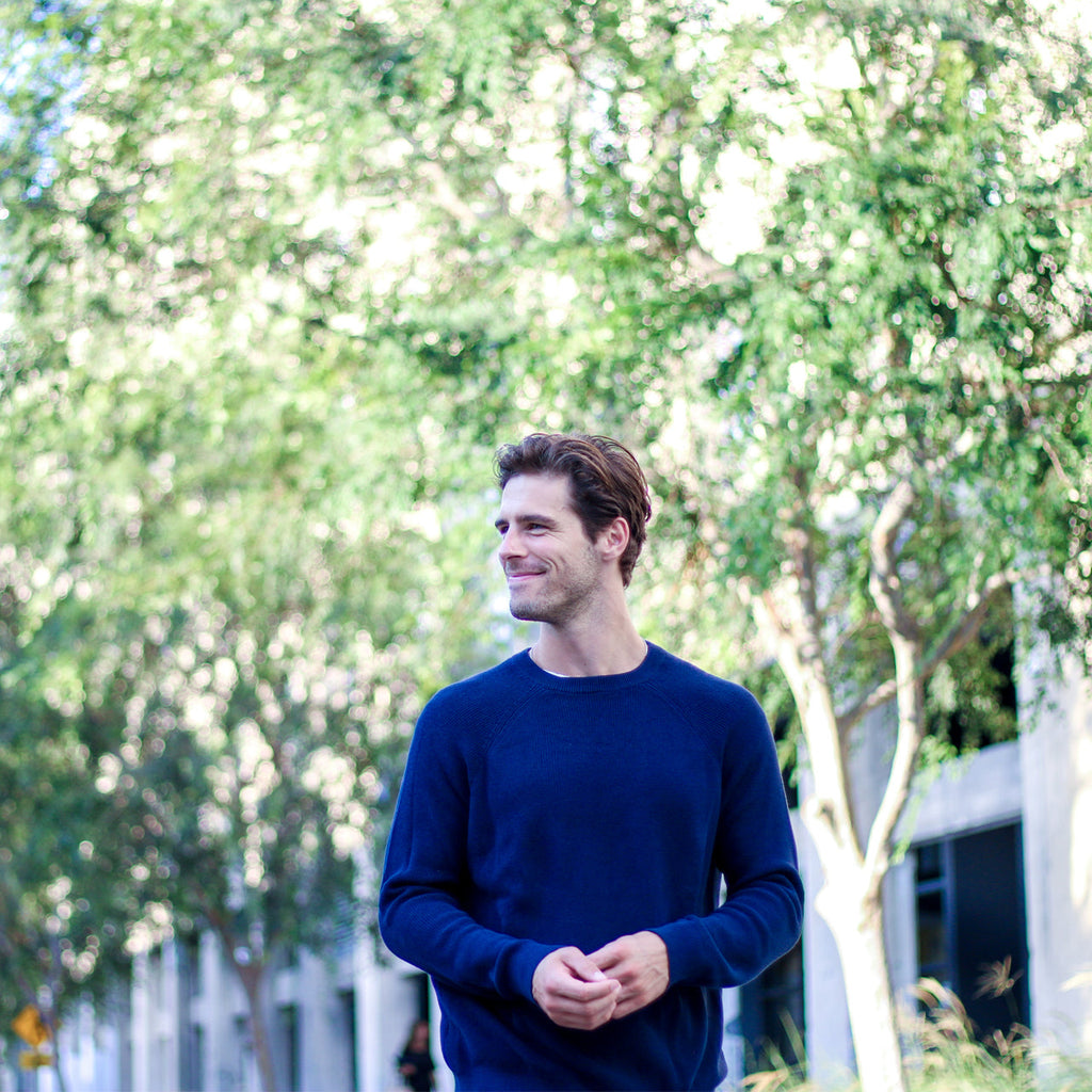 Drew Cotton Sweater | Navy