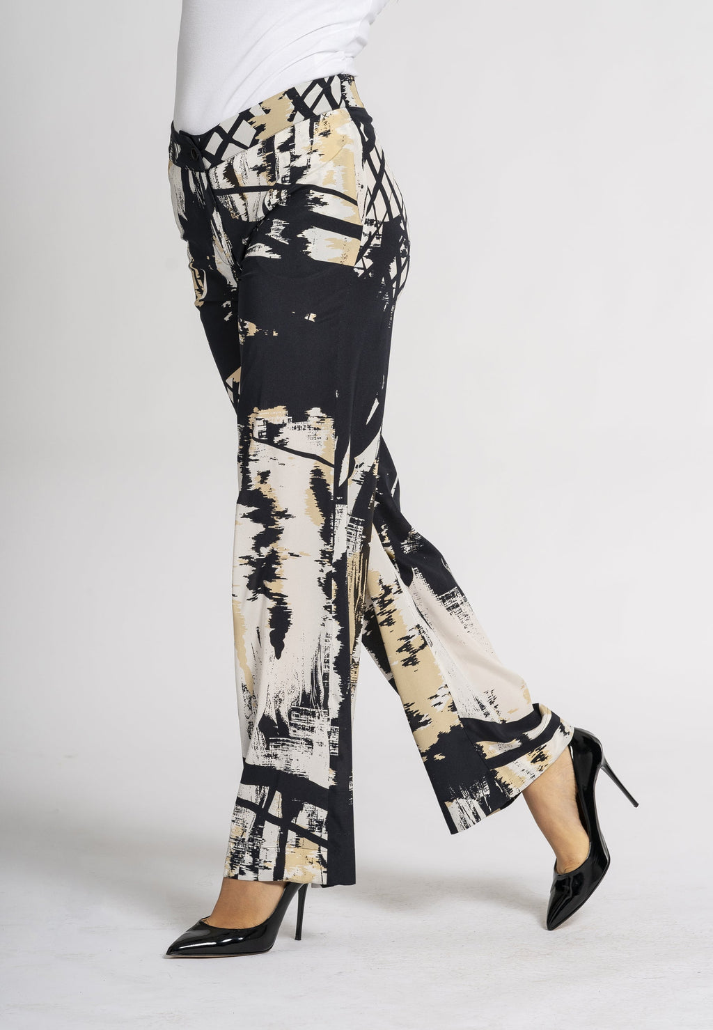 Lavanda Silk Print Wide-Leg Trousers