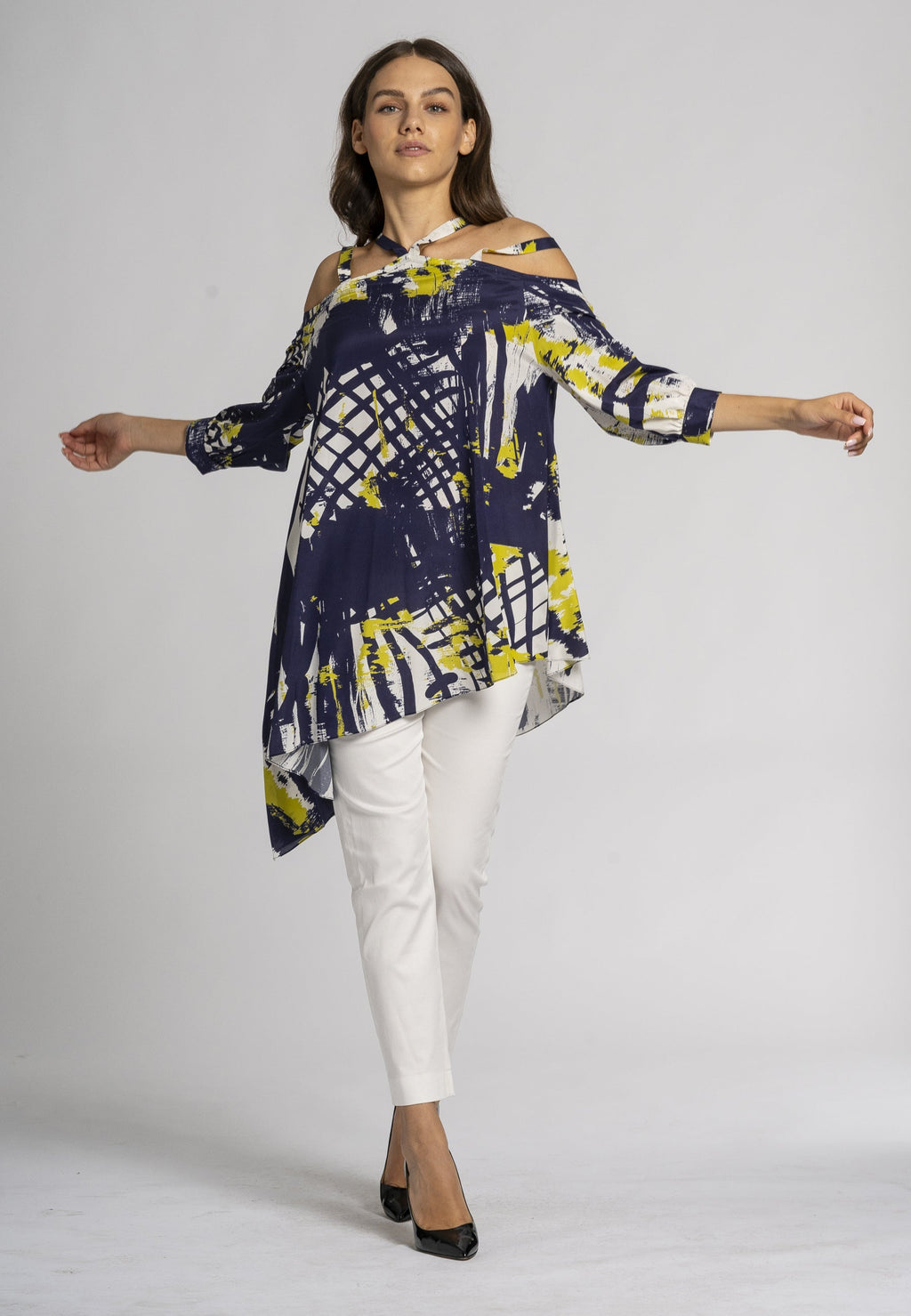 Gelsomino Oversized Printed Silk Kaftan Top