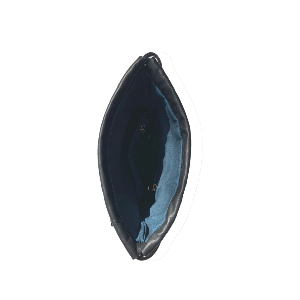 Patricia Black Leather Bucket Bag Snakeskin Design