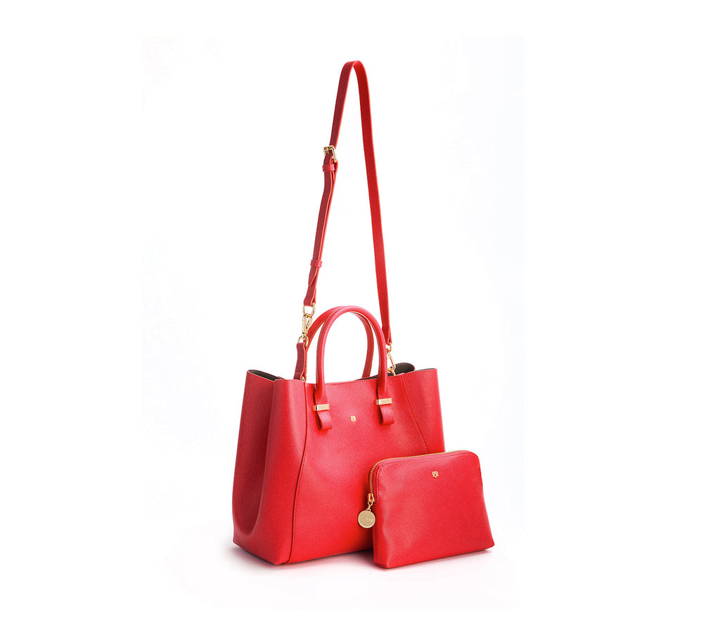 Jane Red Vegan Leather Satchel