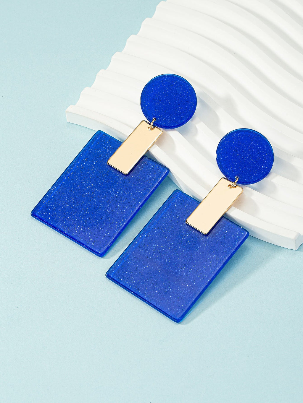 Sparkled in Gold Glam Drop Earrings