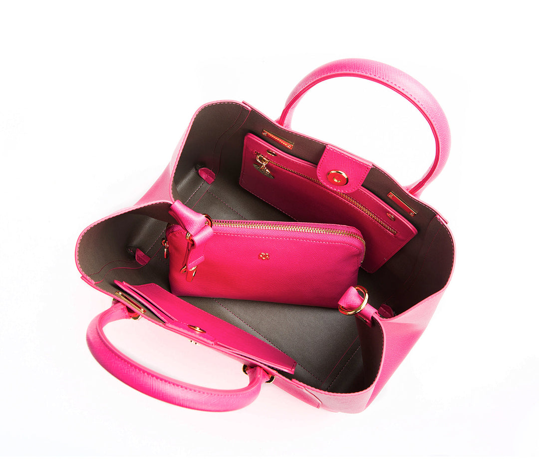 Jane Hot Pink Vegan Leather Satchel