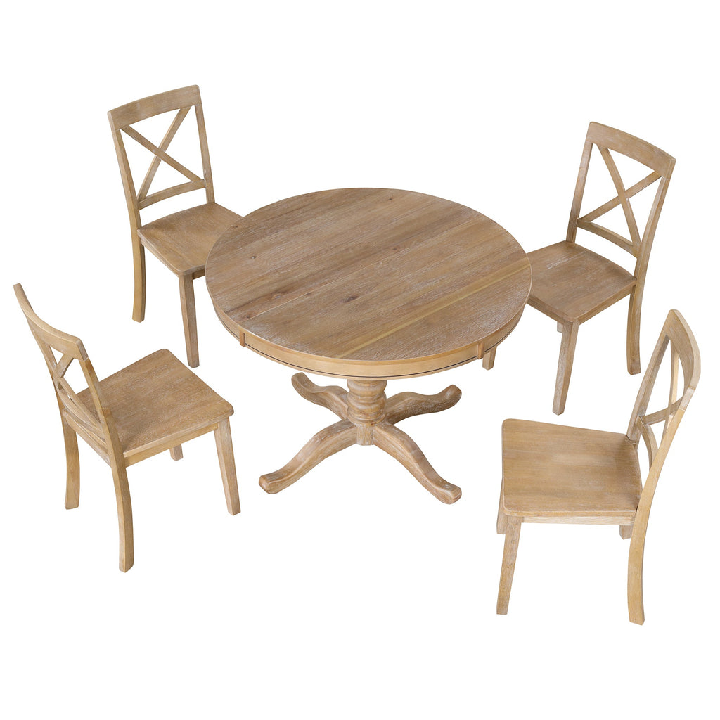 Modern Dining Table Set For 4 Round Table 4 Chairs