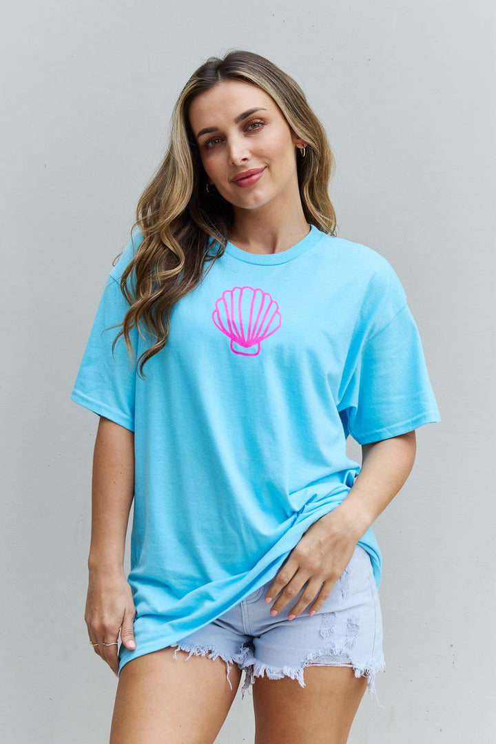 More Beach Days Oversized Graphic T-Shirt Aqua