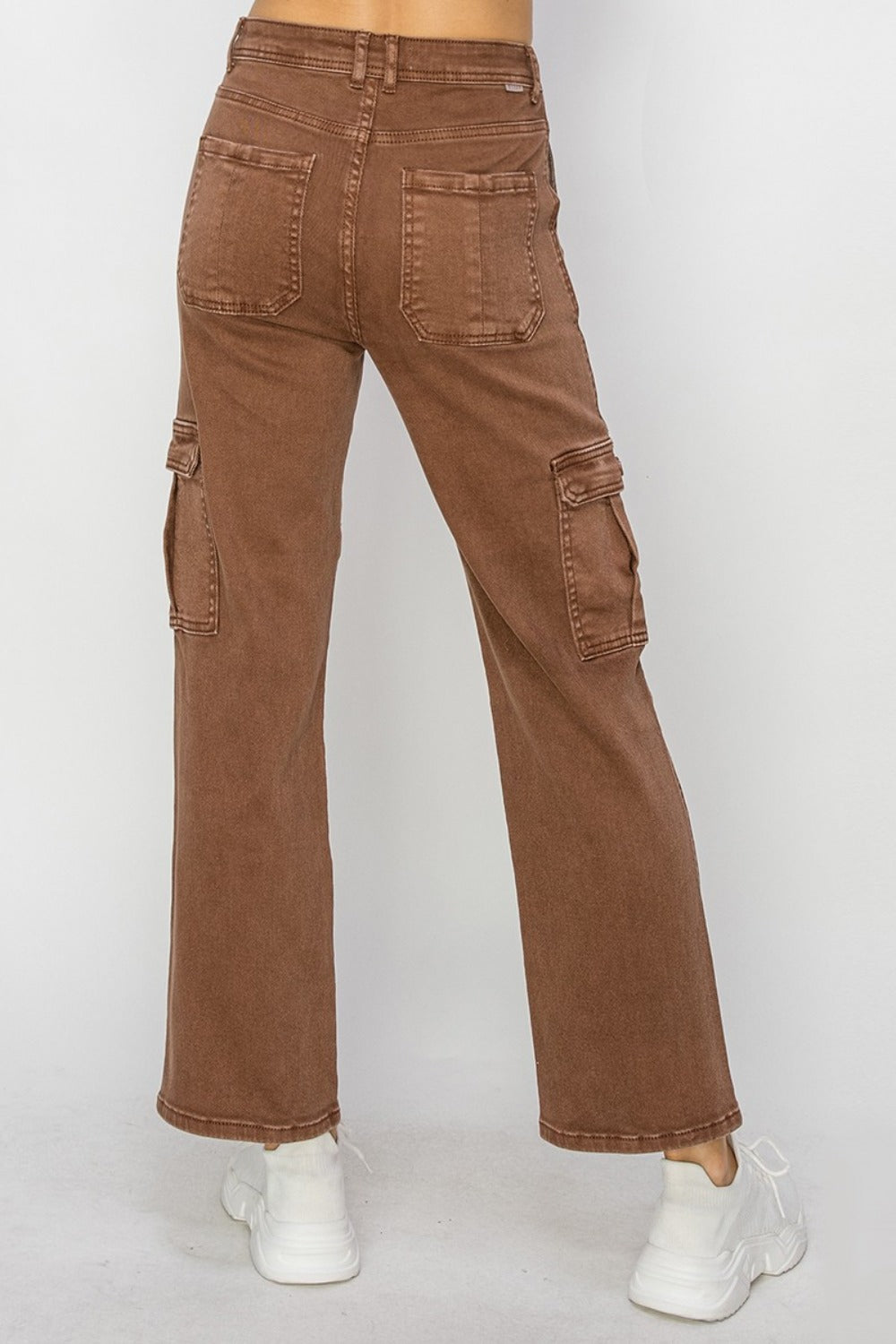 High Rise Cargo Jeans Espresso