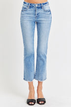 Low Rise Crop Slim Straight Jeans