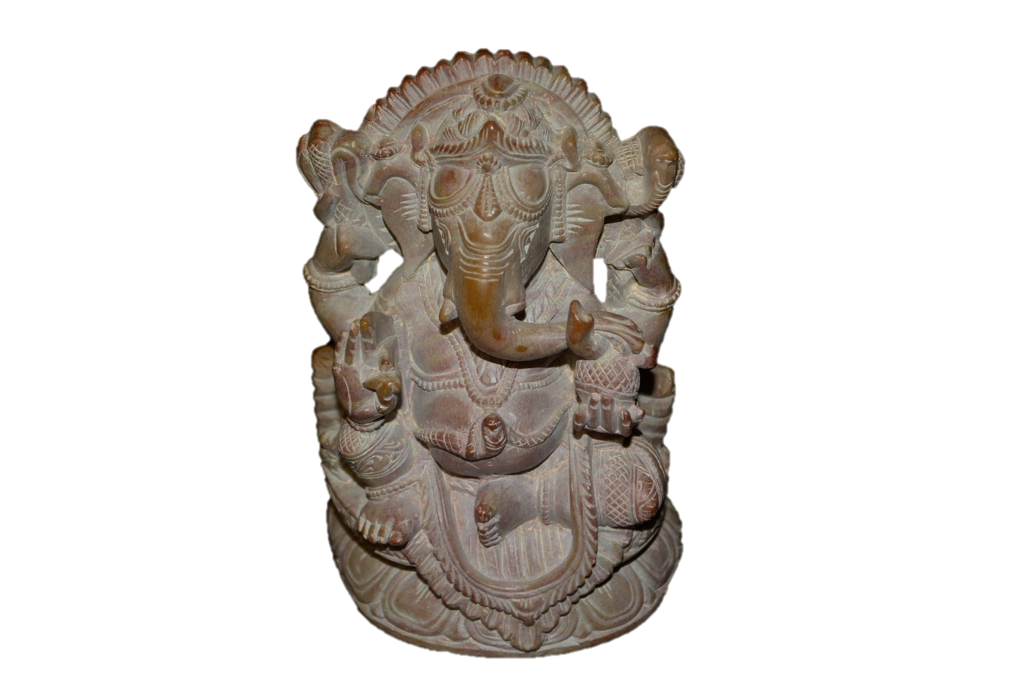Handcrafted Sculpture in Soapstone Elephant Head God Ganesha