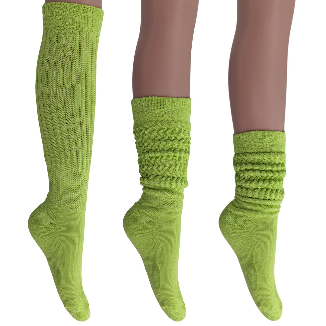 Cotton Women's Extra Long Heavy Slouch Socks 6 Pairs