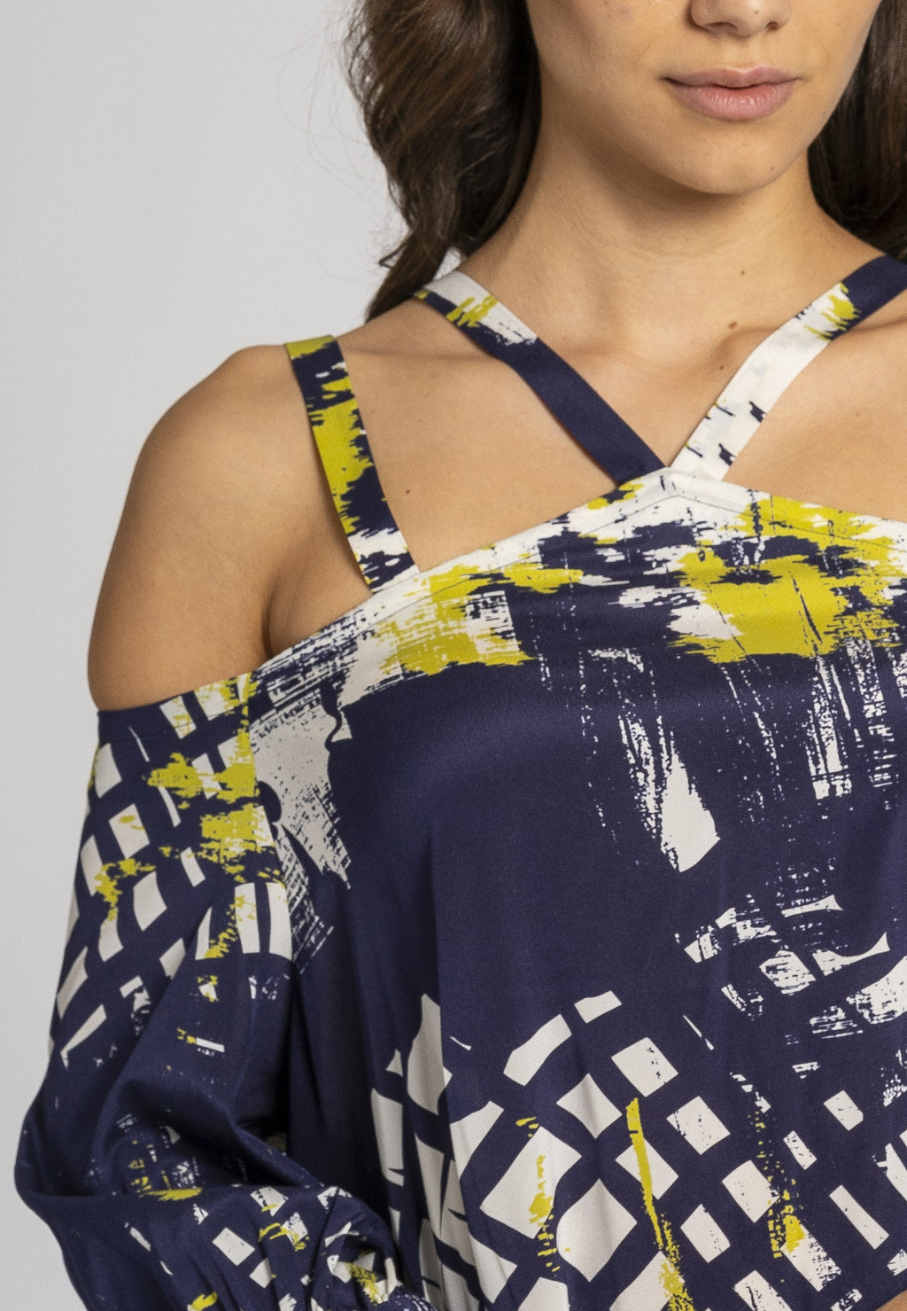 Gelsomino Oversized Printed Silk Kaftan Top