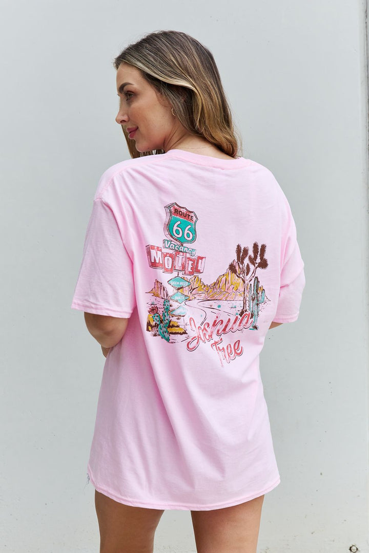 Wish You Were Here Oversized Graphic T-Shirt Blush Pink