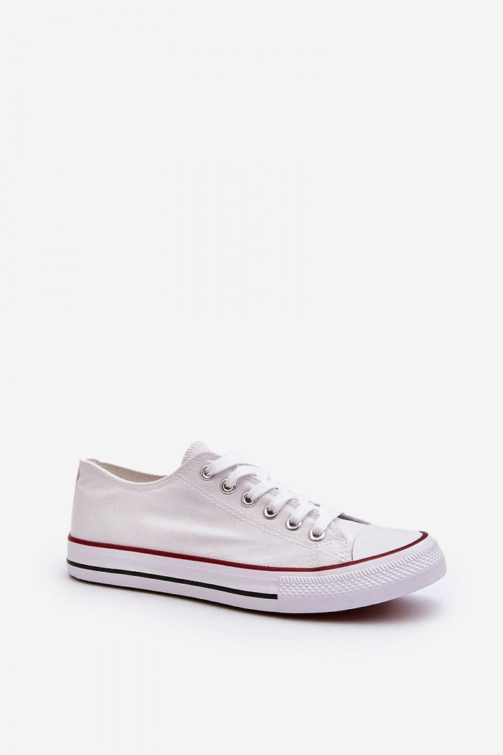 White Fabric Sneakers