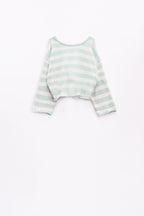 Striped Sweater with Knot Detail at the Back