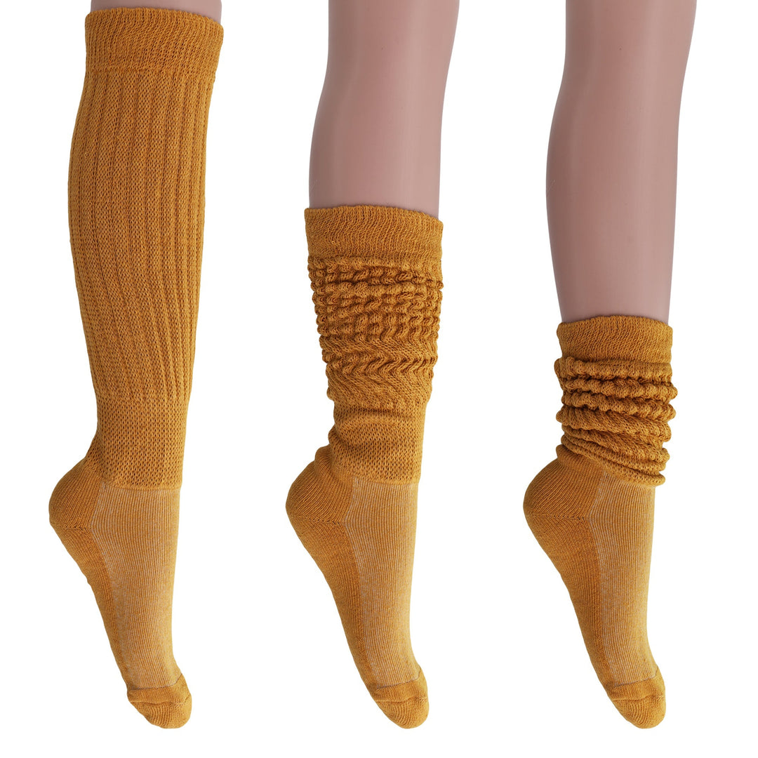 Cotton Women's Extra Long Heavy Slouch Socks 6 Pairs