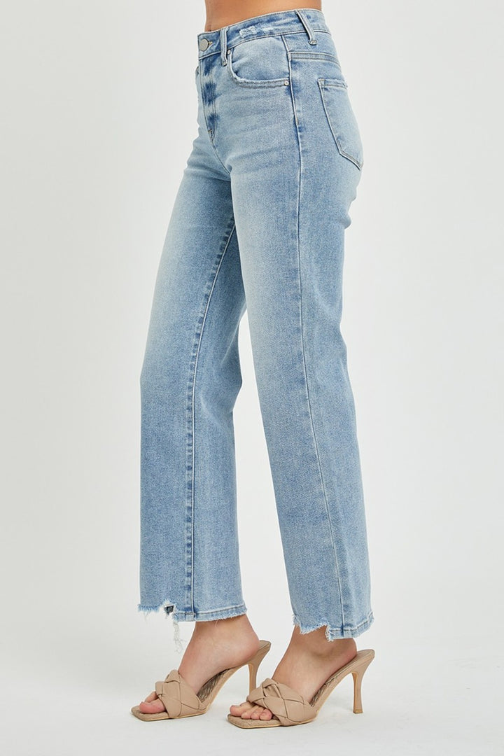 Risen Full Size High Rise Straight Jeans