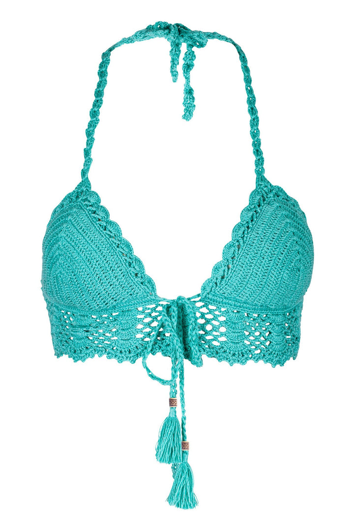 La Amatista Ecru Hand-Crocheted Bikini Top