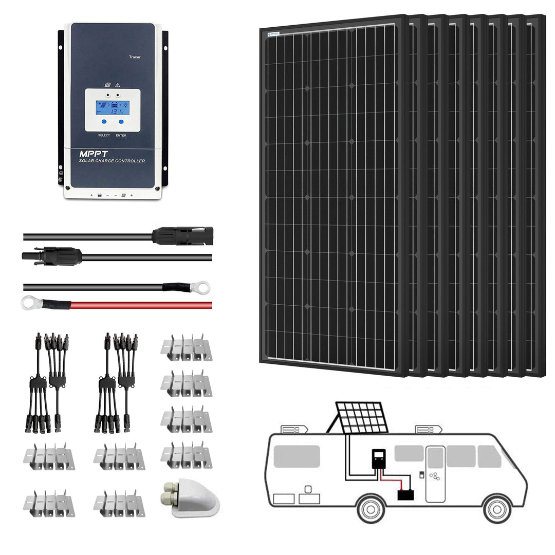 800W 60A Mono Solar RV Kits 60A MPPT Charge Controller